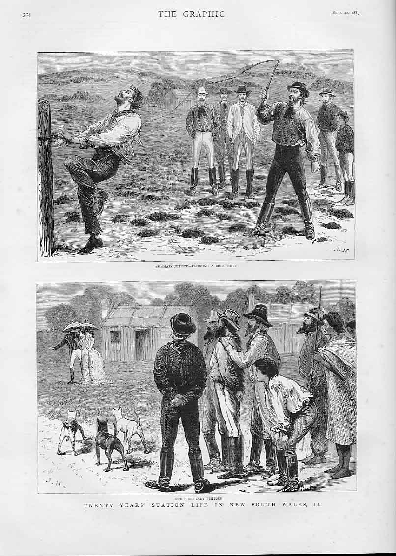 Antique Old Print 20 Years Station Life New South Wales Australia 1883 *2