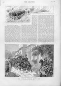 Original Old Antique Print German Manoeuvres 1883 Army 19th Century