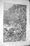 Original Old Antique Print Souda Egypt 1883 Defeat Mountain Defile Nr Souakim