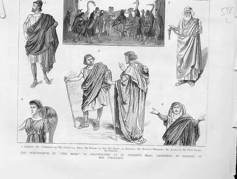 Original Old Antique Print Merchant Venice Mother Theatre Productions 1883