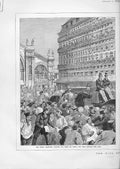 Original Old Antique Print King Spain In Paris 1883 19th Century
