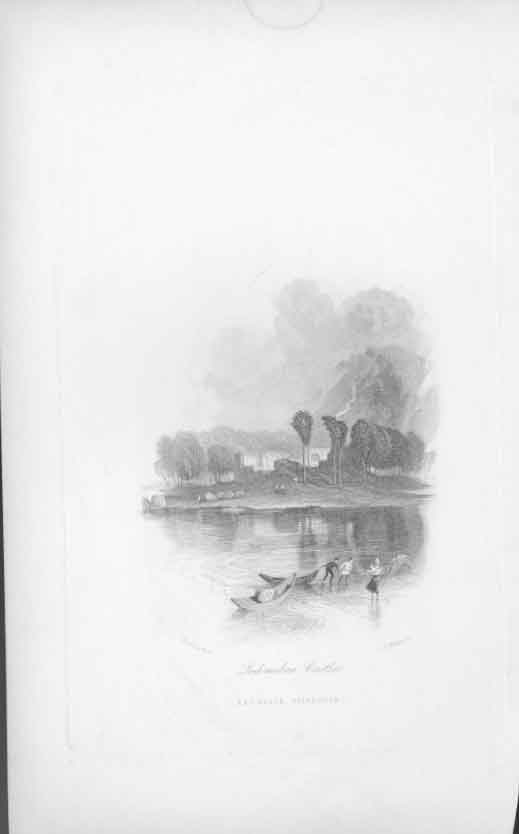 Original Old Antique Print Loch Maben Castle C1840 Scotland Steel Engraving 19th