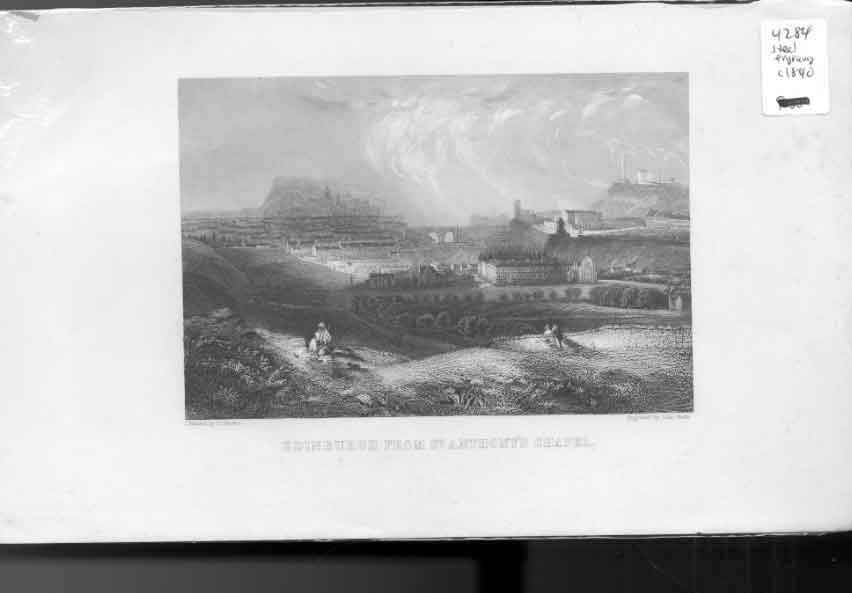 Original Old Antique Print Edinburgh Fr Anthony'S Chapel Scotland