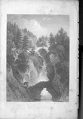 Original Old Antique Print The Falls Bruair Scotland