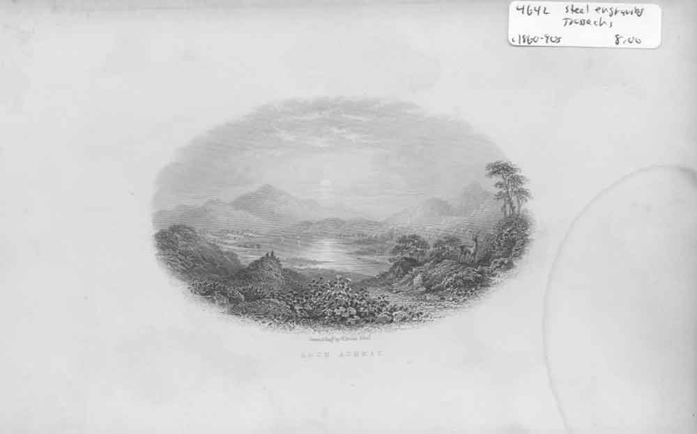 Original Old Antique Print Loch Achray C1880 Scotland 19th Century