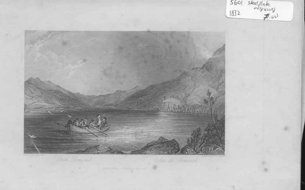 Original Old Antique Print Loch Lomond 1832 Scotland 19th Century