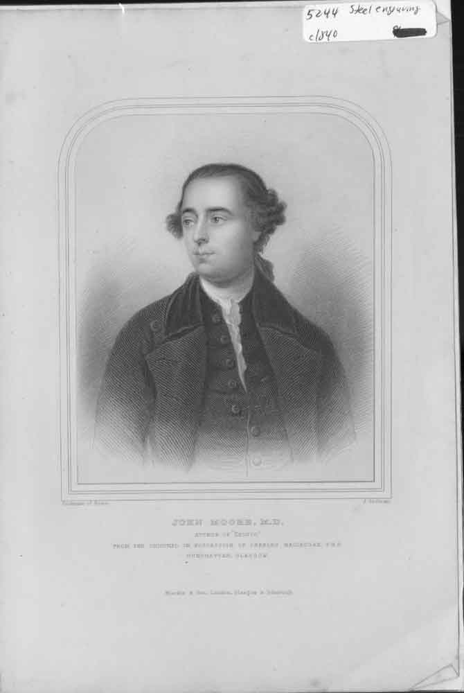 Original Old Antique Print Portrait John More Md C1840 Scotland 19th