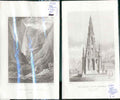 Original Old Antique PrintAnitque Scotland Mares Tail Princess Street