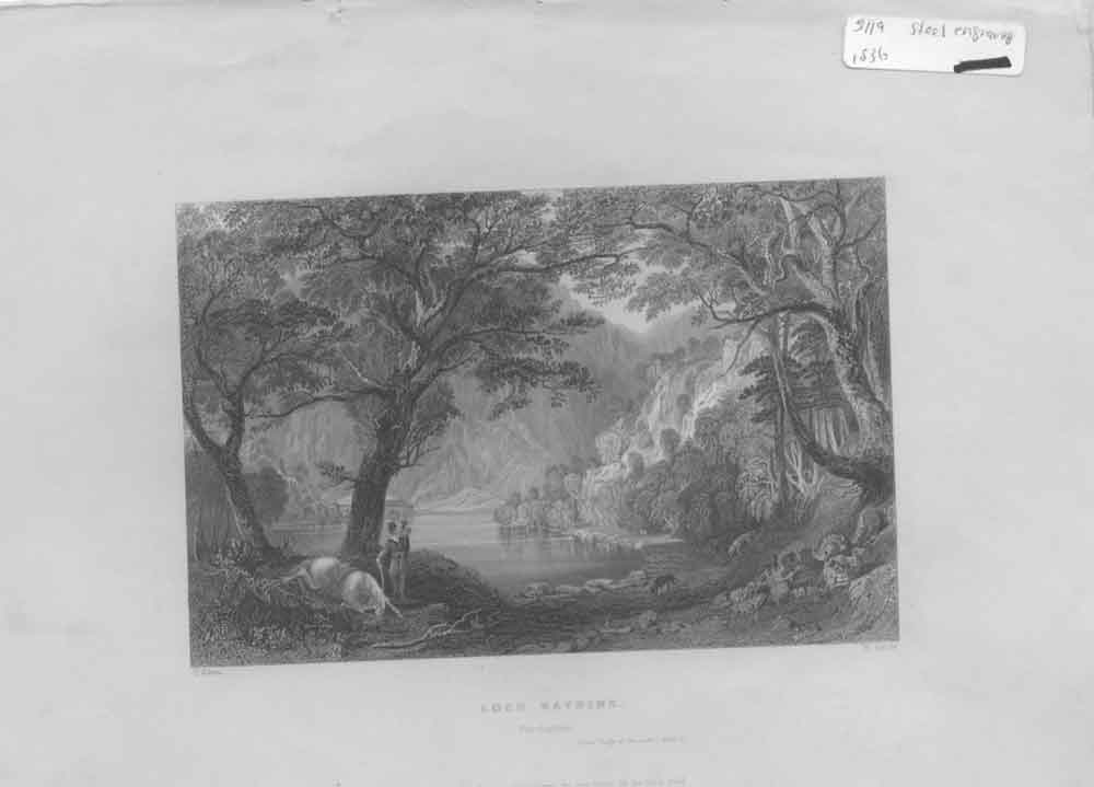 Original Old Antique Print Loch Katrine Perthshire Scotland 1836 19th Century