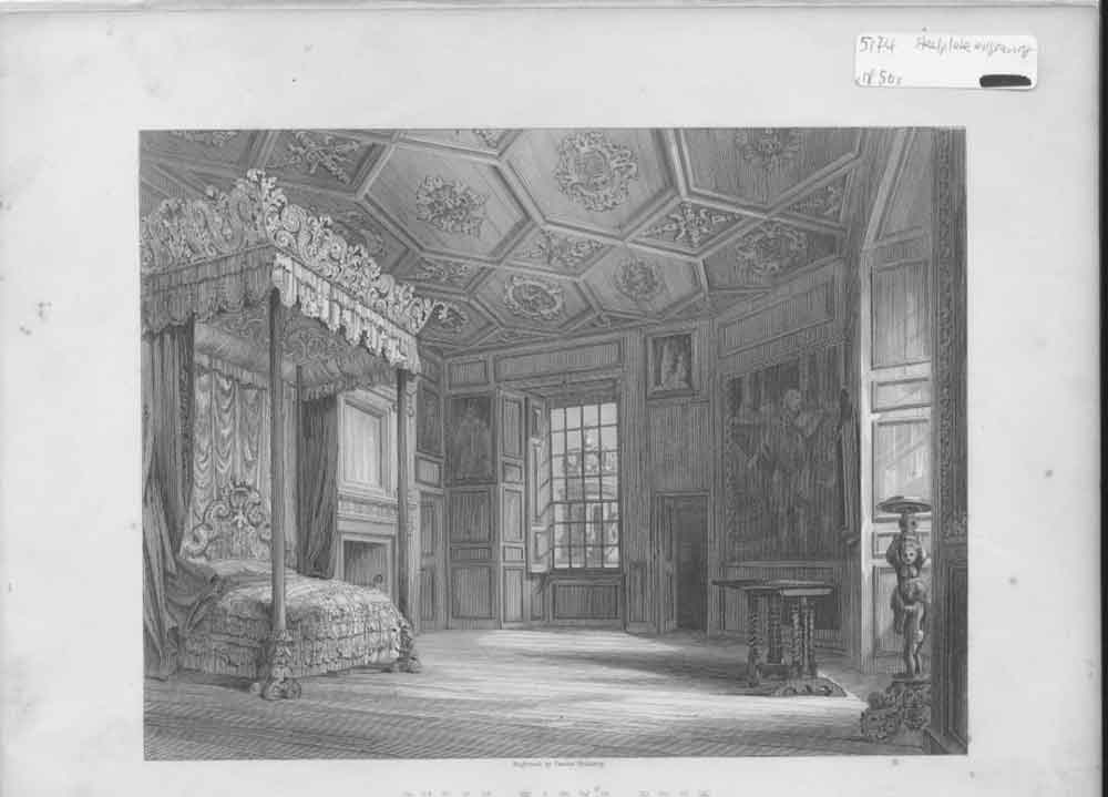 Original Old Antique Print Queen Mary'S Room Scotland'S History C1850 Victorian