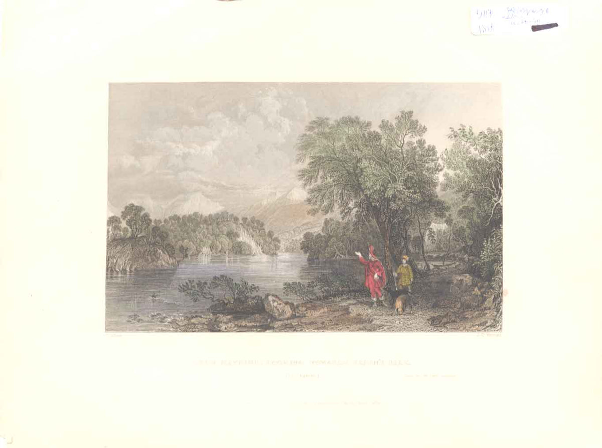 Original Old Antique Print H/C Lock Katrine Perth Scotland 1837 19th