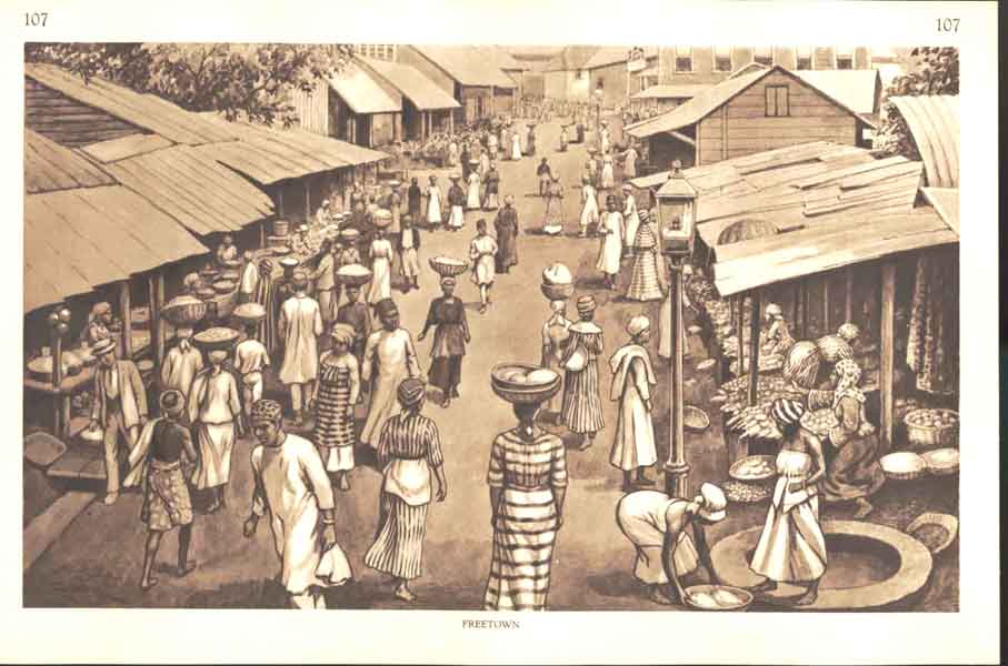 Original Old Vintage Print View Freetown Drawing By J Macfarlanec1930 20th