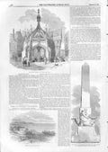 Original Old Antique Print Poultry Cross Salisbury 1853 19th Century