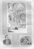 Original Old Antique Print Queen Matilda Church Caen Normandy France Prin A