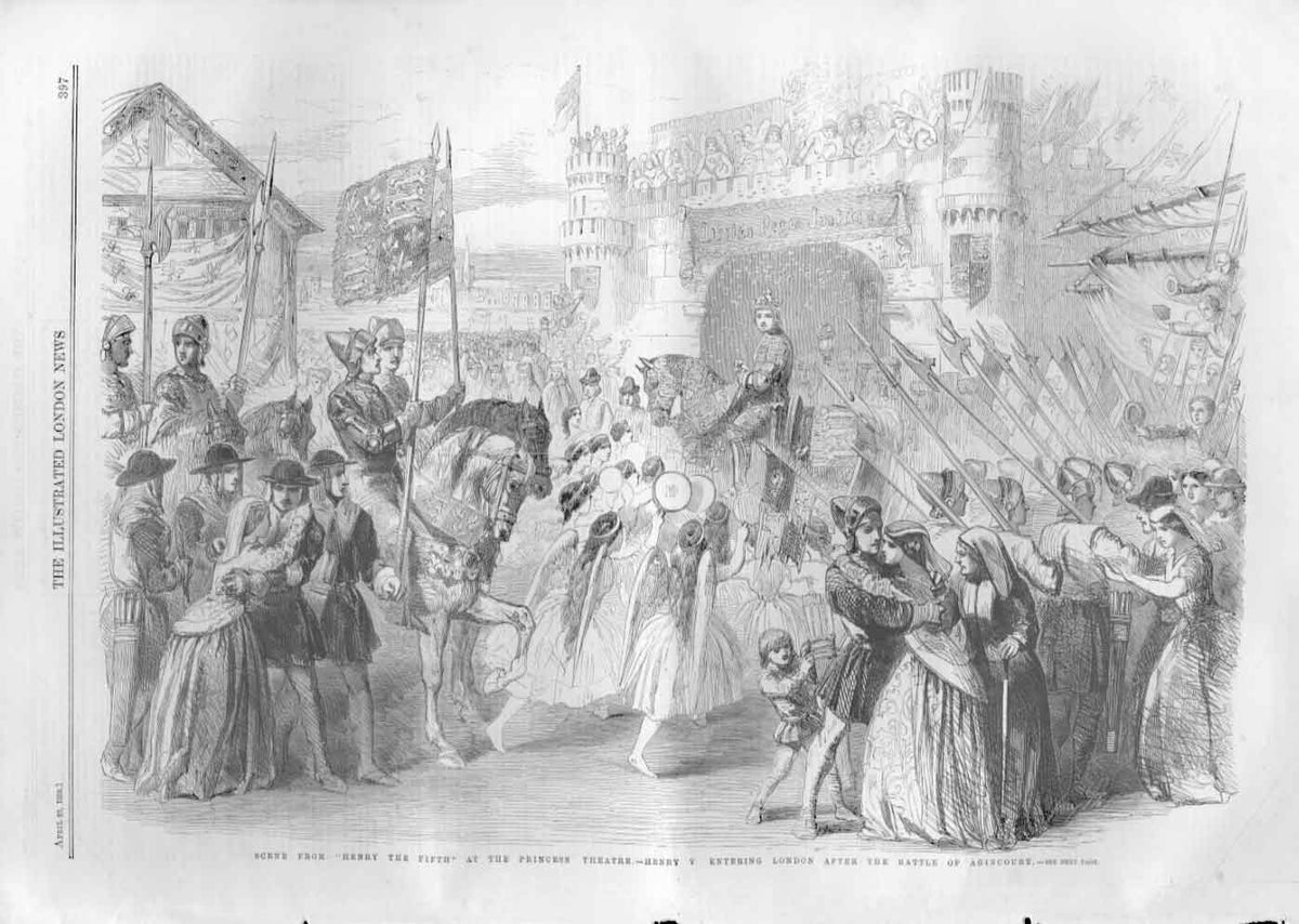 Old Antique Print Scene From Henry Viii At Princess Theatre London 1859 A 19th