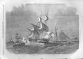Original Old Antique Print Capture Austrian Merchantman By French 1859 Ships