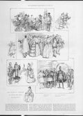 Original Old Antique Print Maske Flowers In Grays In Hall 1887 19th