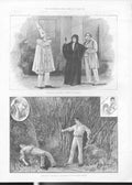 Original Old Antique Print Scenes Pleaseure Dury Lane Theatre 1887 Victorian