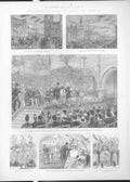 Original Old Antique Print Foundation New Church Falmouth 1887 19th