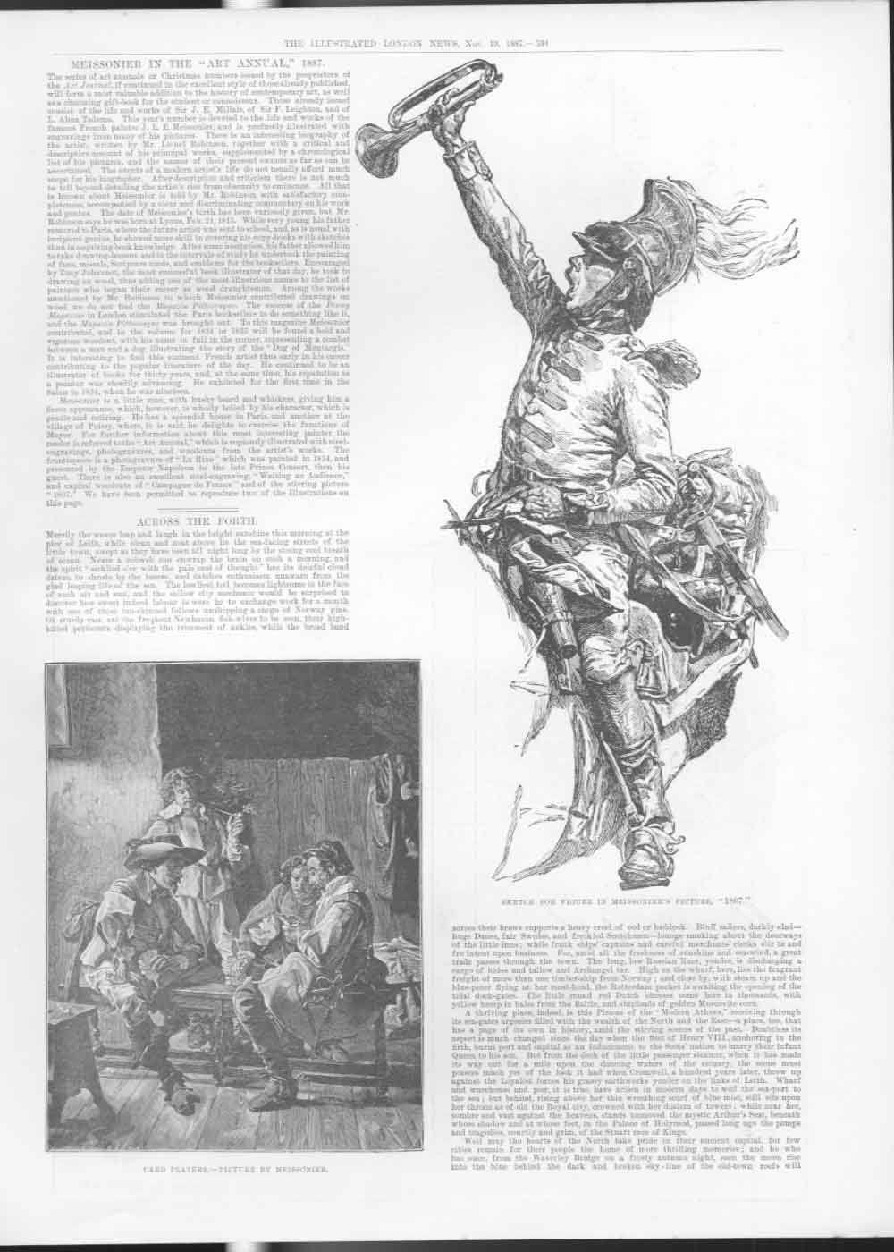 Original Old Antique Print Meissonier In Art Annual 1887 Fine Art Victorian