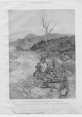 Original Old Antique Print 3Rd Kings Royal Rifles Crossing The Tugela Boer War