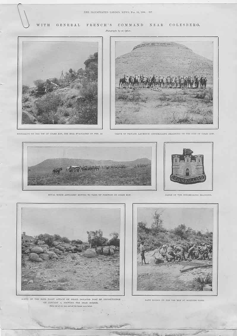 Original Old Antique Print Boer War 1900 Near Colesburg 20th Century