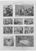 Original Old Antique Print St Patricks Day Scenes In His Life 1900 Victorian