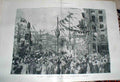 Original Old Antique Print Queen In Dublin Sackville Street Ireland