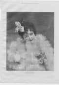 Original Old Antique Print Portrait A Brunette By Ferrier 1900 20th