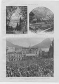 Original Old Antique Print Fire At Ottawa Canada Cape Town Resolution 1900 20th