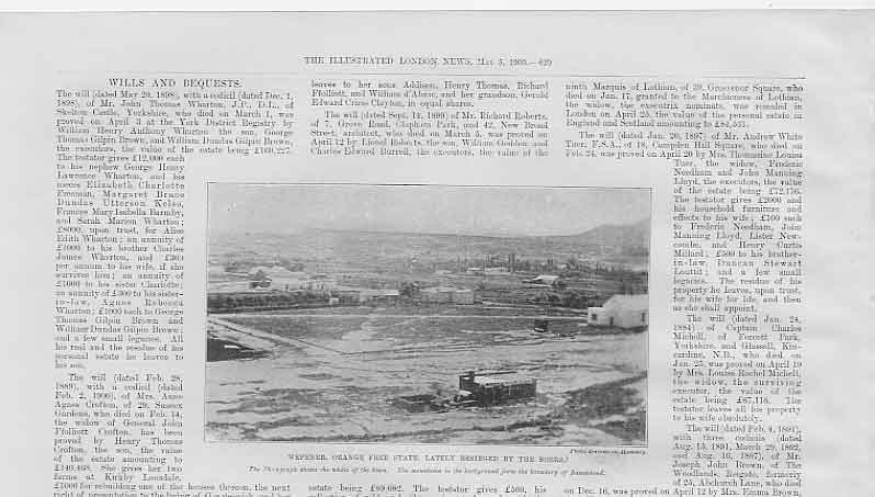 Original Old Antique Print Wepener Oranger Free State S Africa 1900 Victorian