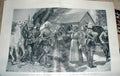 Original Old Antique Print Burning House Boer 1900 Boer War 20th