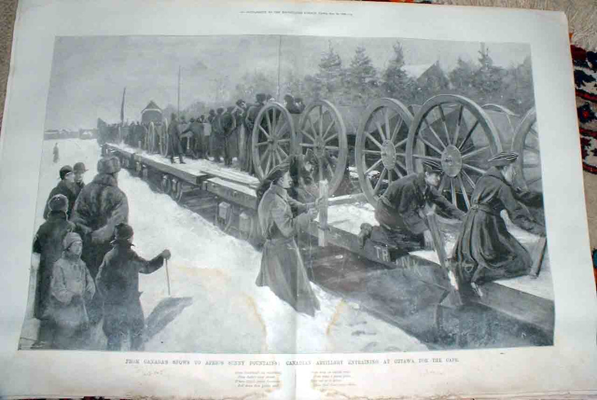 Original Old Antique Print In Trenches Mafeking 1900 Boer War 20th