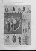 Original Old Antique Print Opening Parliament By King Febuary 17 1903