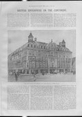 Original Old Antique Print Warings New Premises Oxford St London 1903 Stores