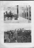 Original Old Antique Print King Edward In Paris France 1903 20th Century