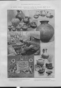 Original Old Antique Print Early Pompeii Antiquities Buried By Vesuvius 700 Bc