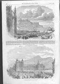 Original Old Antique Print Great Gathering Edinburgh 1851 Abstainers Victorian