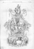 Original Old Antique Print Christmas Festival Flowers By Gilbert 1851 19th