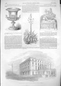 Original Old Antique Print Lord Warden Hotel Dover 1853 19th Century