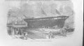 Old Antique Print Launch The Contest Clipper Ship At Androssan Scotland