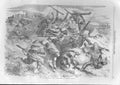 Original Old Antique Print The Turcos Mode Fighting War In Italy 1859 Victorian