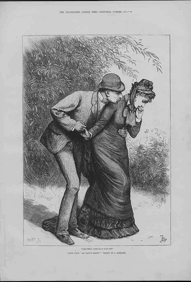 Original Old Antique Print A Marriage Proposal Fine Art By Barnard 0
