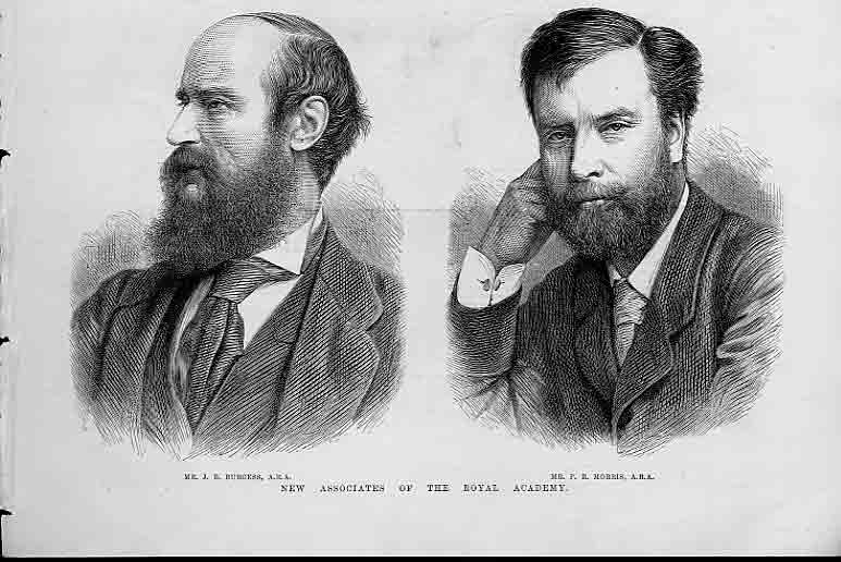 Original Old Antique Print Portraits Burgess & Morris Artists 1877 0 Victorian