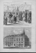 Original Old Antique Print Roumanians Dancing Hora Dock House Billiter Square