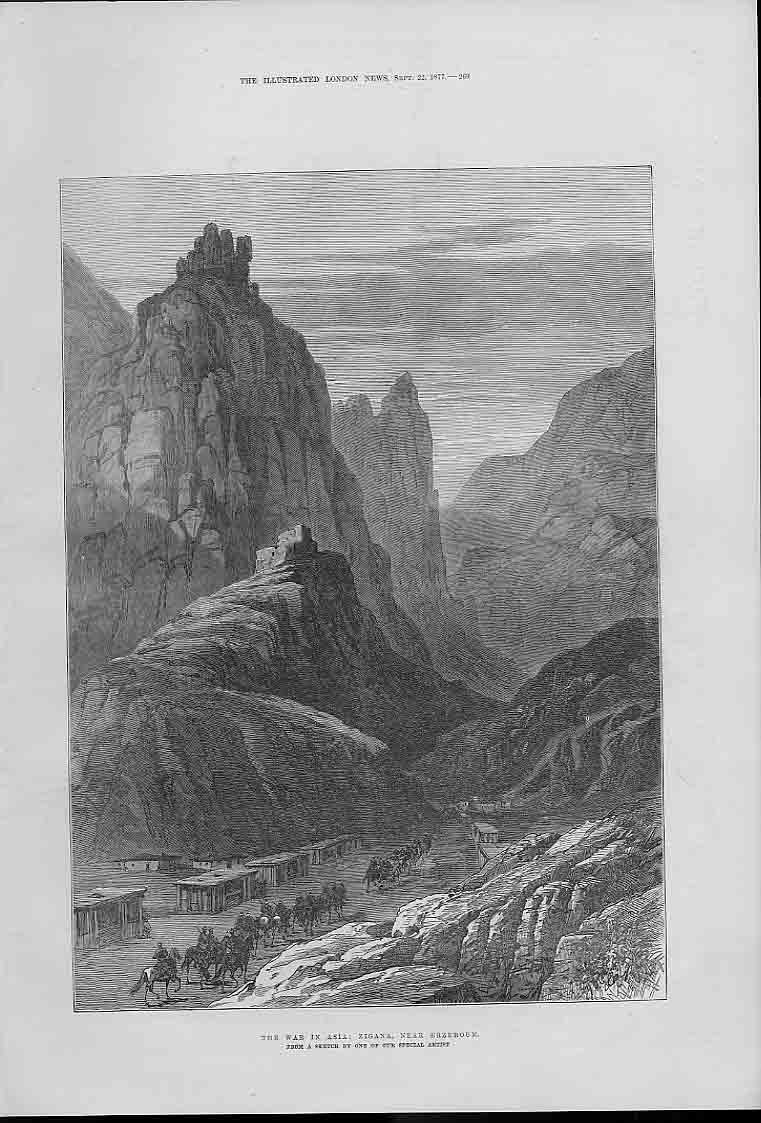 Original Old Antique Print Zigana Near Erzeroum 1877 War Asia A 19th