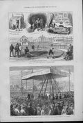 Original Old Antique Print W Gale Walkinmg 1500 Miles In 1000 Hours 1877 A