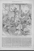 Old Antique Print Sketch Boulevard Montmartre Paris 1877 French Electio A 19th