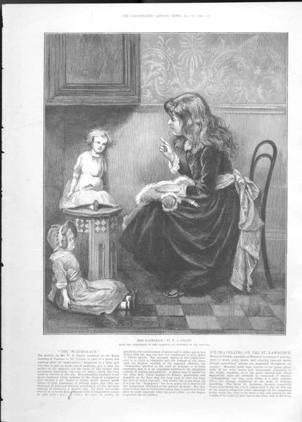 Original Old Antique Print Art Scapegoat By Stacy 1888 0 19th Century