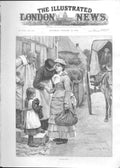 Original Old Antique Print Leaving Home By King Art 1888 19th Century